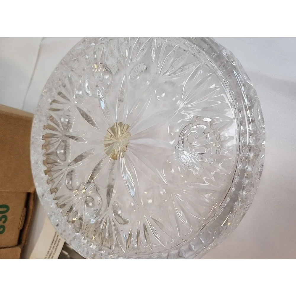 VTG Princess House 24% Full Lead Crystal 3 Lite Taper Candle Holder W/ 6 Candles